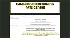 Desktop Screenshot of cambridgeperformingartscenter.org